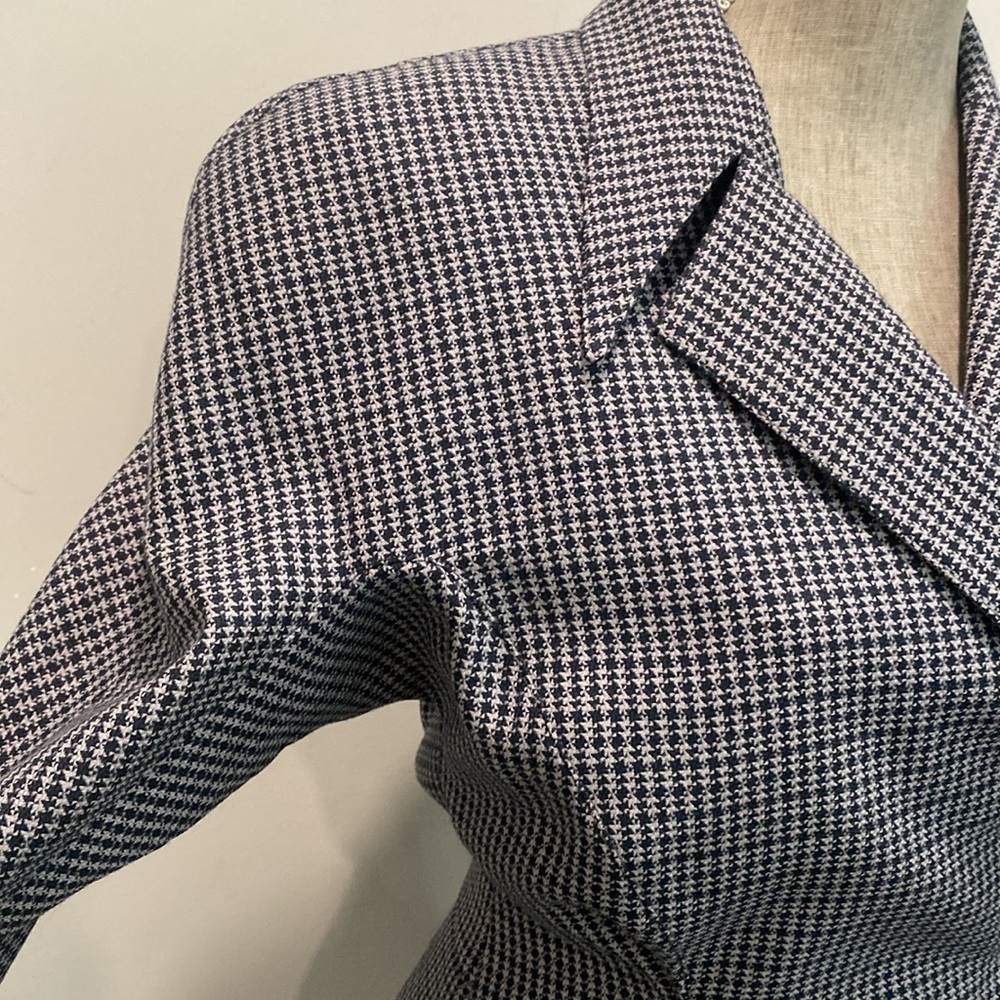 Thierry Mugler Asymmetrical Blazer Vintage Size 40  Sculptural Wool Houndstooth - Picture 8 of 16